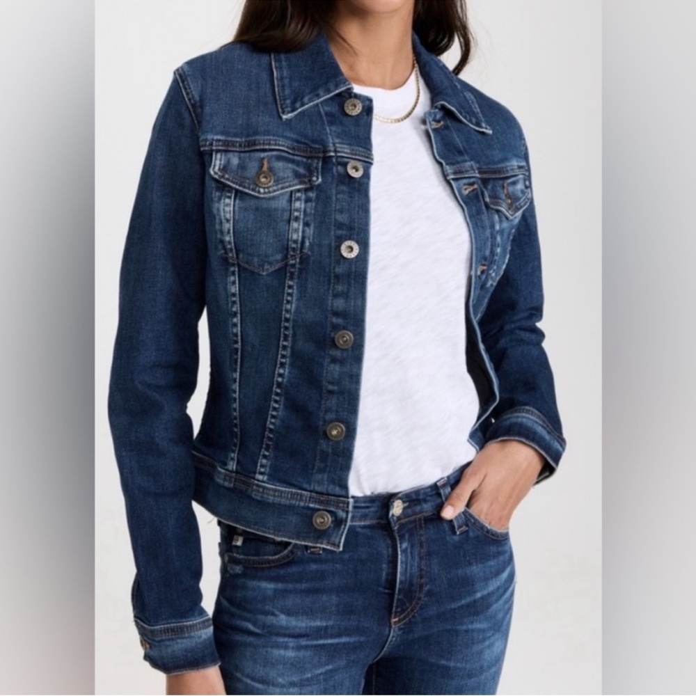 AG Adriano Goldschmied Dark Blue Jean Jacket Sz M